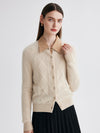 COMOBOCA 100% Cashmere Women's Argyle Cable Button Up Knit Cardigan