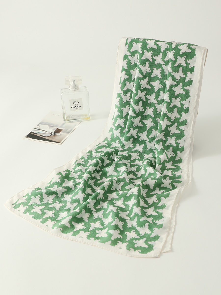 COMOBOCA 100% Mulberry Silk Women's Butterfly Print Scarf