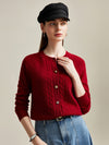 COMOBOCA 100% Cashmere Women's Cable Button Knit Cardigan