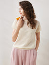 COMOBOCA Women's Lace Patterned Knit T-Shirt