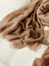COMOBOCA 100% Cashmere Fringe Herringbone Scarf