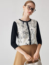 COMOBOCA Black Women's Floral Patterned Button-Down Cardigan
