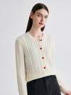 COMOBOCA 100% Cashmere Women's Cable Button Front Knit Cardigan