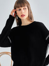 COMOBOCA 100% Cashmere Women's Sweater with Stitch Detailing