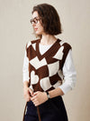 COMOBOCA 100% Cashmere Women's Vintage Inspired Knit Vest
