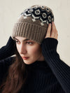COMOBOCA Coffee Camel 100% Cashmere Soft Knit Ribbed Beanie