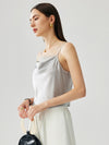 COMOBOCA Silver Women's Adjustable Straps Lace-Trimmed Camisole