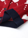 COMOBOCA 100% Wool Kids' Heart Pattern Knit Cardigan