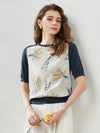 COMOBOCA Women's Floral Print Raglan Sleeve T-Shirt