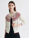 COMOBOCA 100% Cashmere Women's Fair Isle Button Front Cardigan