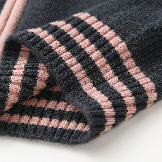 COMOBOCA 100% Wool Kid's Cable Knit Zip Up Coat