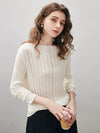 COMOBOCA Women's Ribbed Round Neck Knit Sweater