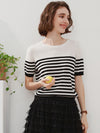 COMOBOCA Women's Striped Knit T-Shirt