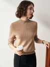 COMOBOCA 100% Cashmere Women's Mock Neck Cable Knit Sweater