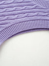 COMOBOCA 100% Wool Kids' Cable Knit Round Neck Sweater Vest