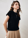 COMOBOCA Women's Lace Patterned Knit T-Shirt