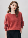 COMOBOCA Rosy Women's Wool Seamless Brushed Knit Sweater