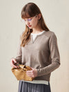 COMOBOCA 100% Wool Women's Layered Look Pullover Sweater