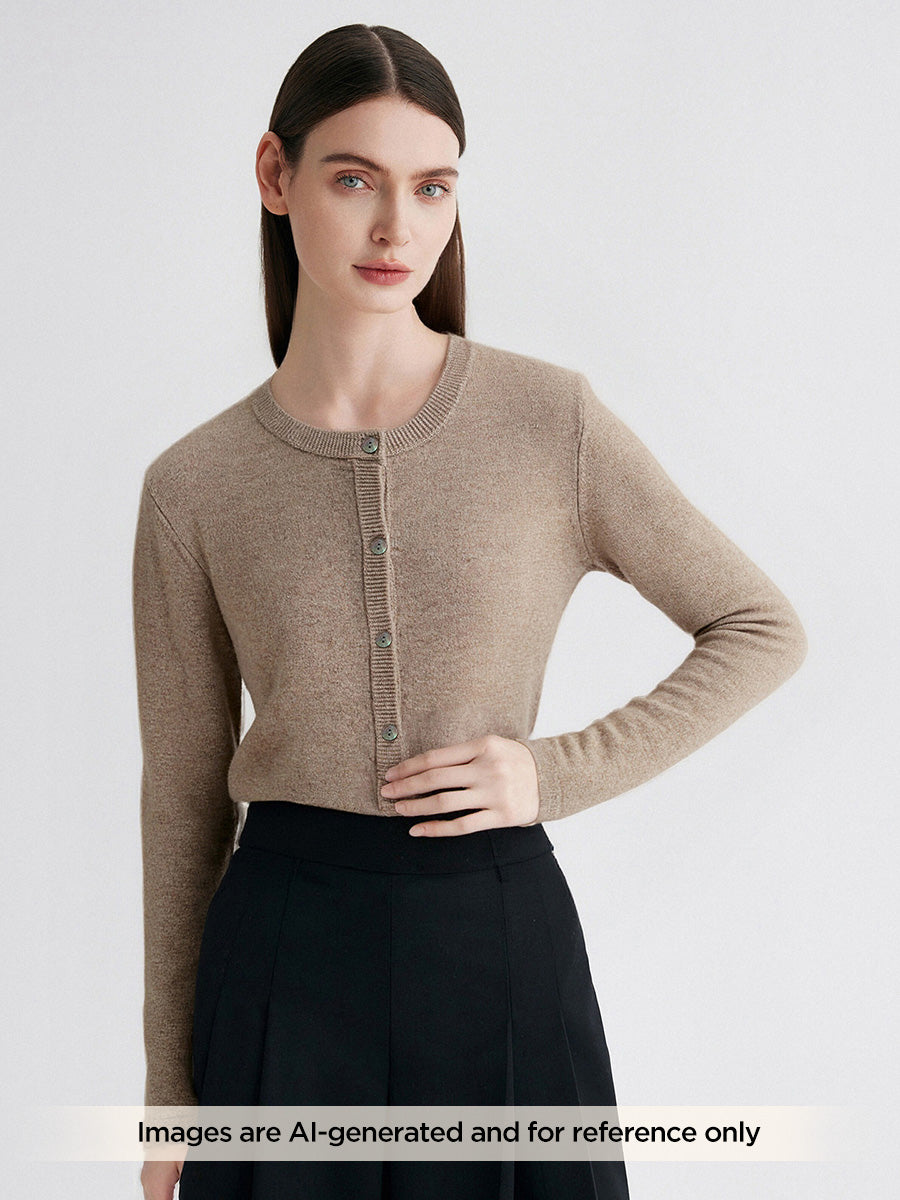 COMOBOCA 100% Cashmere Women's Button-Up Cardigan