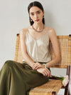 COMOBOCA Women's Silk Adjustable Straps V-Neck Camisole