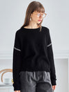 COMOBOCA 100% Cashmere Women's Sweater with Stitch Detailing