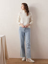 COMOBOCA 100% Wool Women's Ribbed Turtleneck Sweater
