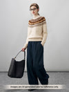 COMOBOCA 100% Cashmere Women's Fair Isle Mock Neck Sweater