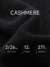 COMOBOCA 100% Cashmere Women's Striped Sleeve Round Neck Sweater