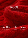 COMOBOCA 100% Wool Kids' Cable Knit Round Neck Sweater