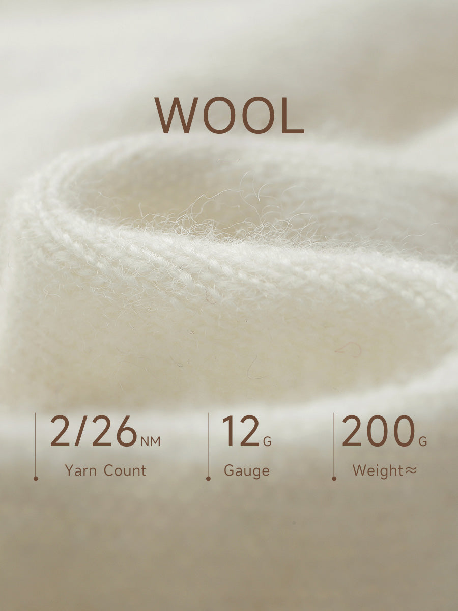 COMOBOCA 100% Wool Kids' Cable Knit Round Neck Sweater