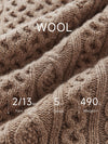 COMOBOCA 100% Wool Women's Cable Knit Button Cardigan