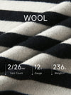 COMOBOCA 100% Wool Women's Striped Embroidered Sweater