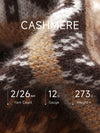 COMOBOCA 100% Cashmere Women's Fair Isle Half Zip Sweater