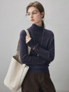 100% Cashmere Women's Ribbed Turtleneck Sweater