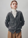 100% Cashmere Women's Shawl Collar Button Up Knit Cardigan