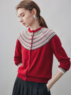 100% Cashmere Women's Fair Isle Button Front Cardigan