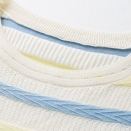 COMOBOCA Women's Striped Knit Cap Sleeve T-Shirt