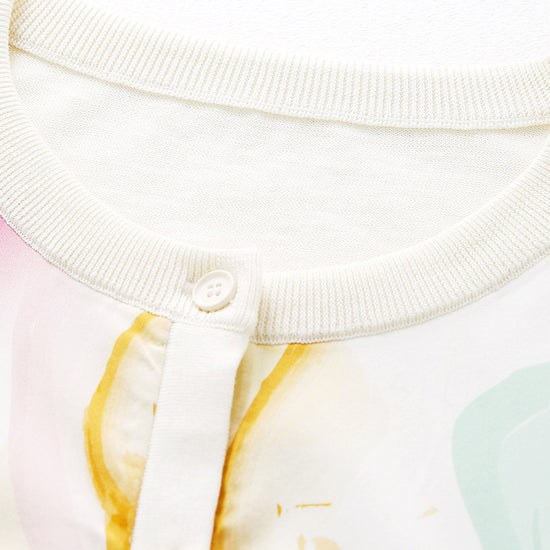 COMOBOCA Women's Floral Print Panel Knit Cardigan