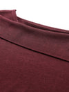 Women's Sophisticated Mulberry Silk Knit Top with Off-Shoulder Neckline