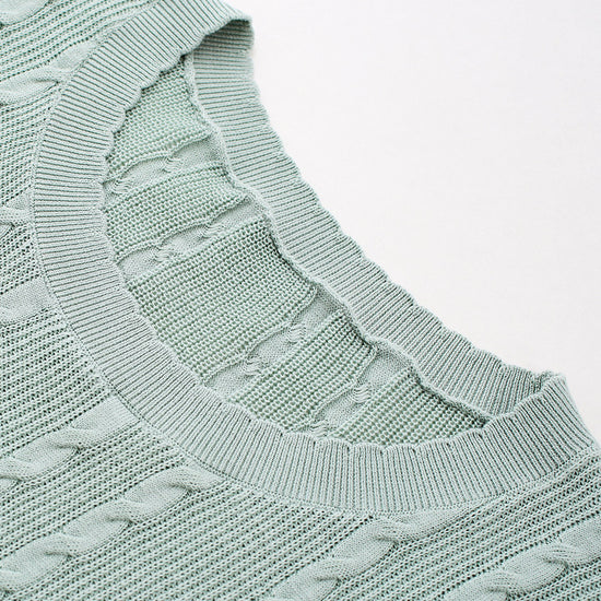 COMOBOCA Women's Cable Knit Embroidered Sweater