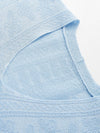 Women’s V-Neck Silk-Cotton Jacquard Knit Short Sleeve T-Shirt