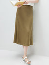 Women's solid color A-line skirt, mulberry silk blend woven