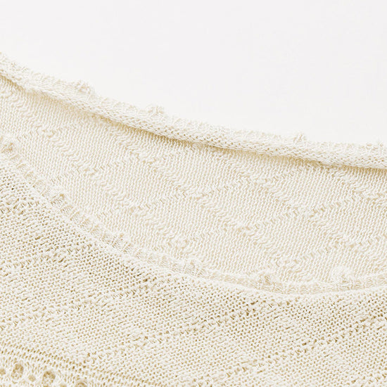 COMOBOCA Women's Diamond Pointelle Knit Sweater