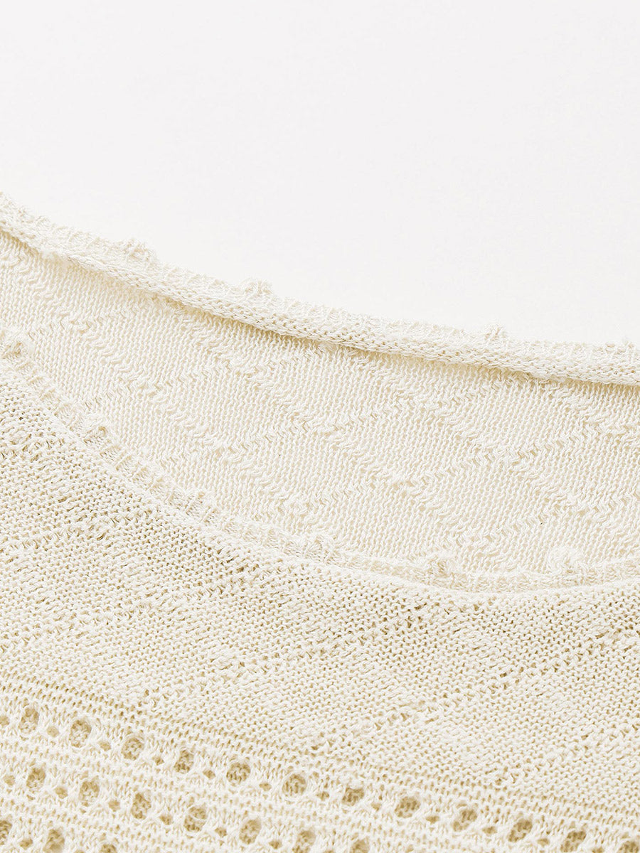 COMOBOCA Women's Diamond Pointelle Knit Sweater