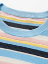 COMOBOCA Women's Multi-Color Stripe Knit T-Shirt