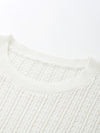 COMOBOCA Women's Openwork Side Slit Knit Top