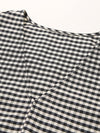 Women's V-neck Mulberry Silk Cotton Plaid Sleeveless Vest With Side Slit