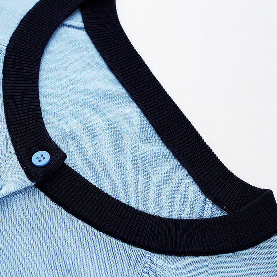 COMOBOCA Women's Contrast Trim Button Front Knit Cardigan