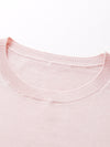 COMOBOCA Women's Floral Lace Trim Knit T-Shirt