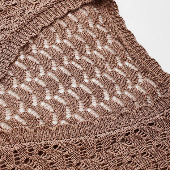 COMOBOCA Women's Linen Lace Knit Tie Front Cardigan